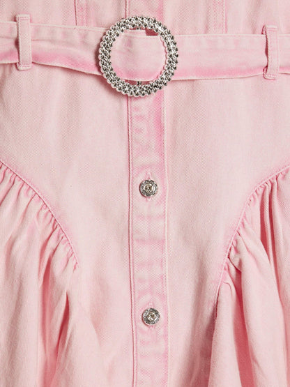 River Island Pink Denim Prom Shirt Dress image 4