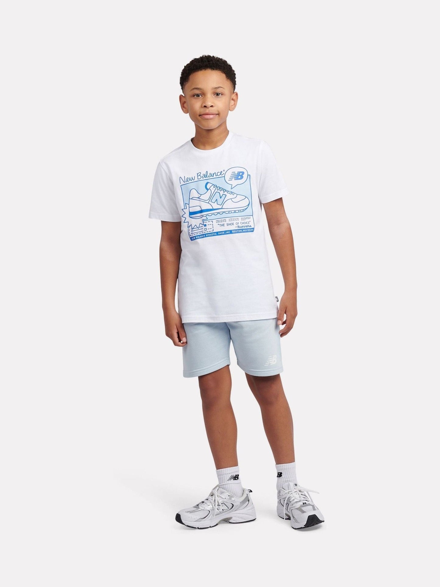 Dsiney Kidz - New Balance White Greatest Hits Graphic T-Shirt & Shorts Set image 1