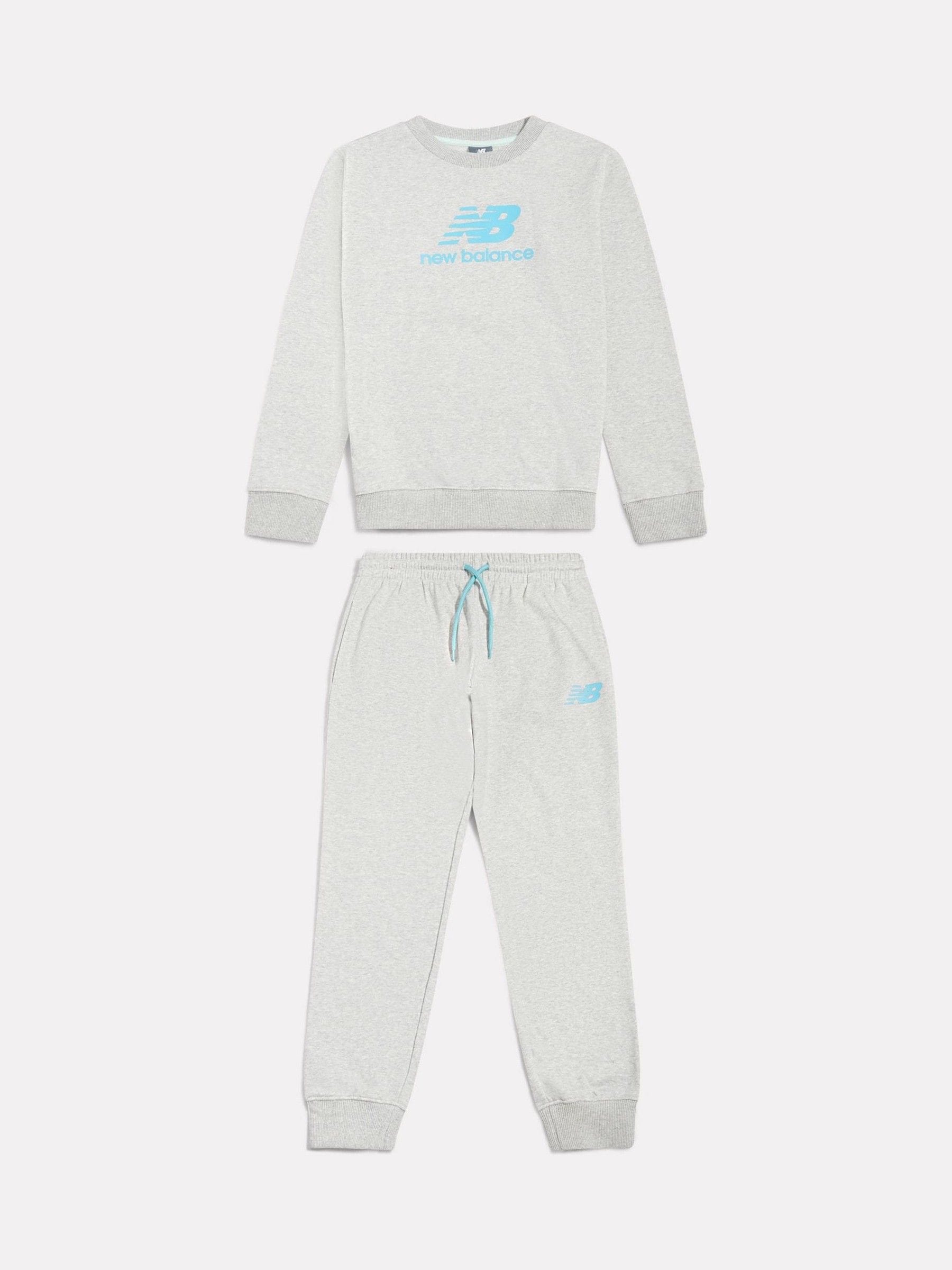 Dsiney Kidz - New Balance Grey FT Stacked Logo Crew & Joggers Set image 1