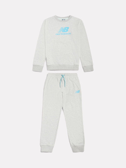 Dsiney Kidz - New Balance Grey FT Stacked Logo Crew & Joggers Set image 1