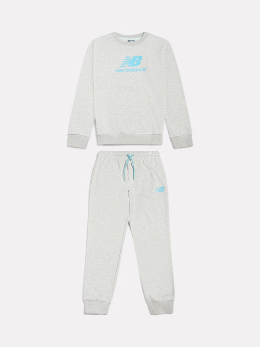 Dsiney Kidz - New Balance Grey FT Stacked Logo Crew & Joggers Set image 1