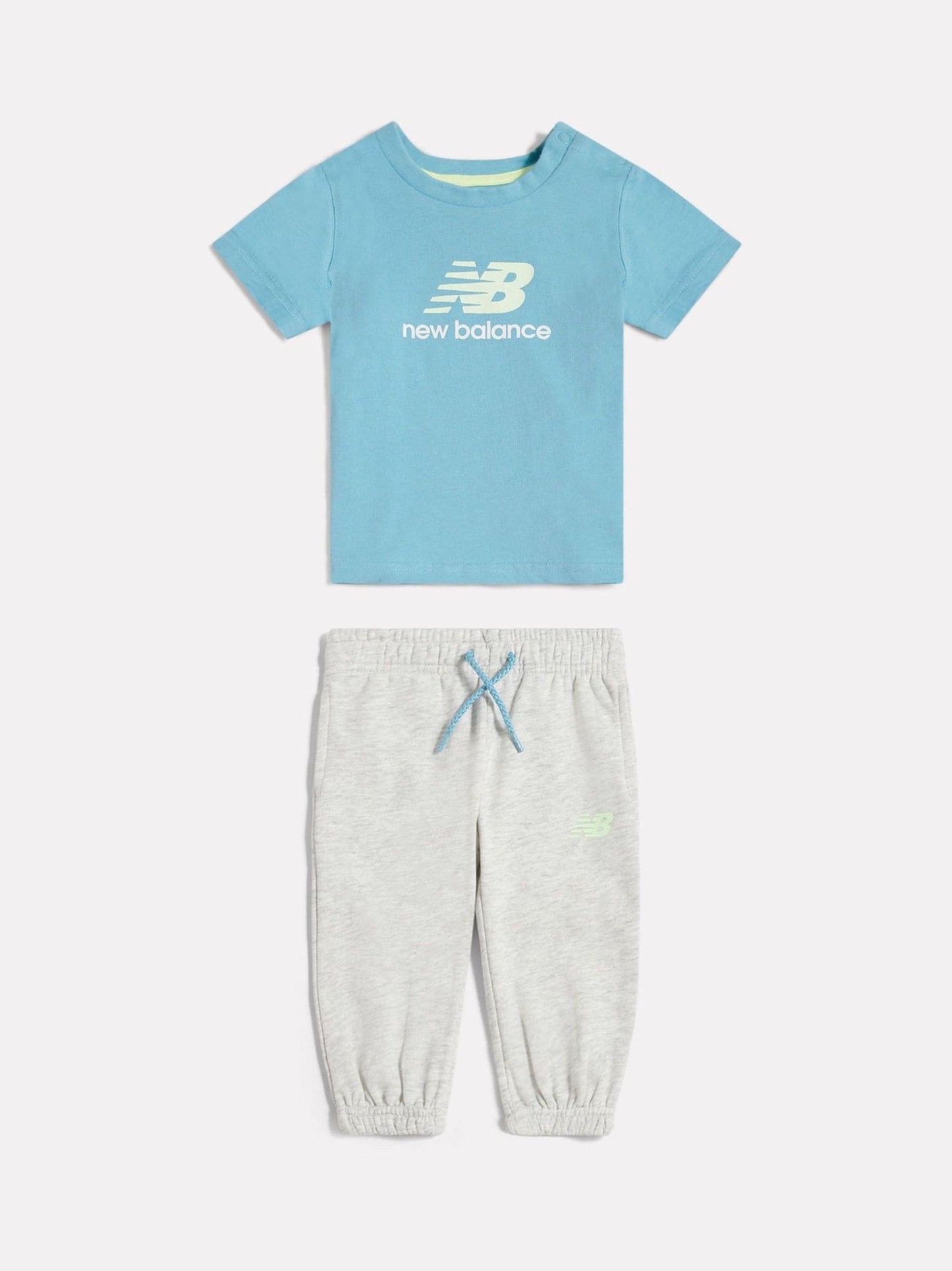 New Balance Blue Colourblock T-Shirt & Joggers Set image 1