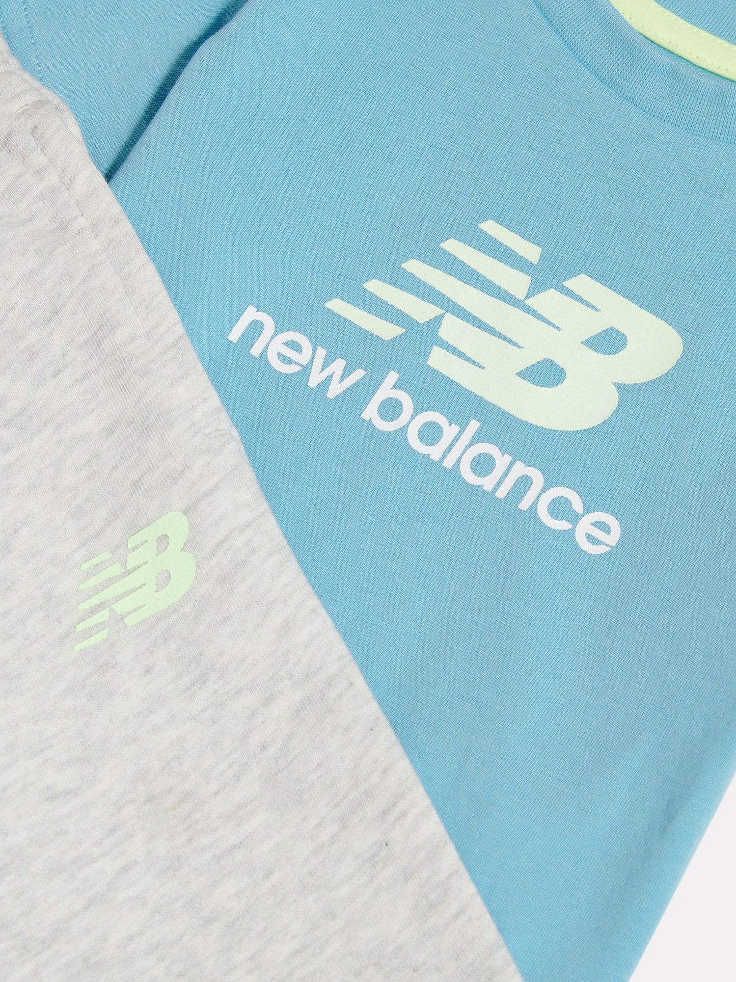 New Balance Blue Colourblock T-Shirt & Joggers Set image 3