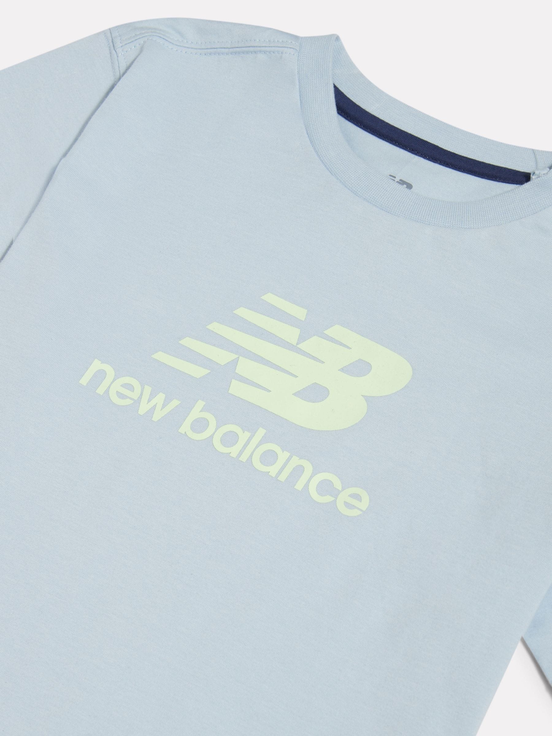 Dsiney Kidz - New Balance Stone Blue Stacked Logo T-Shirt & Shorts Set image 4