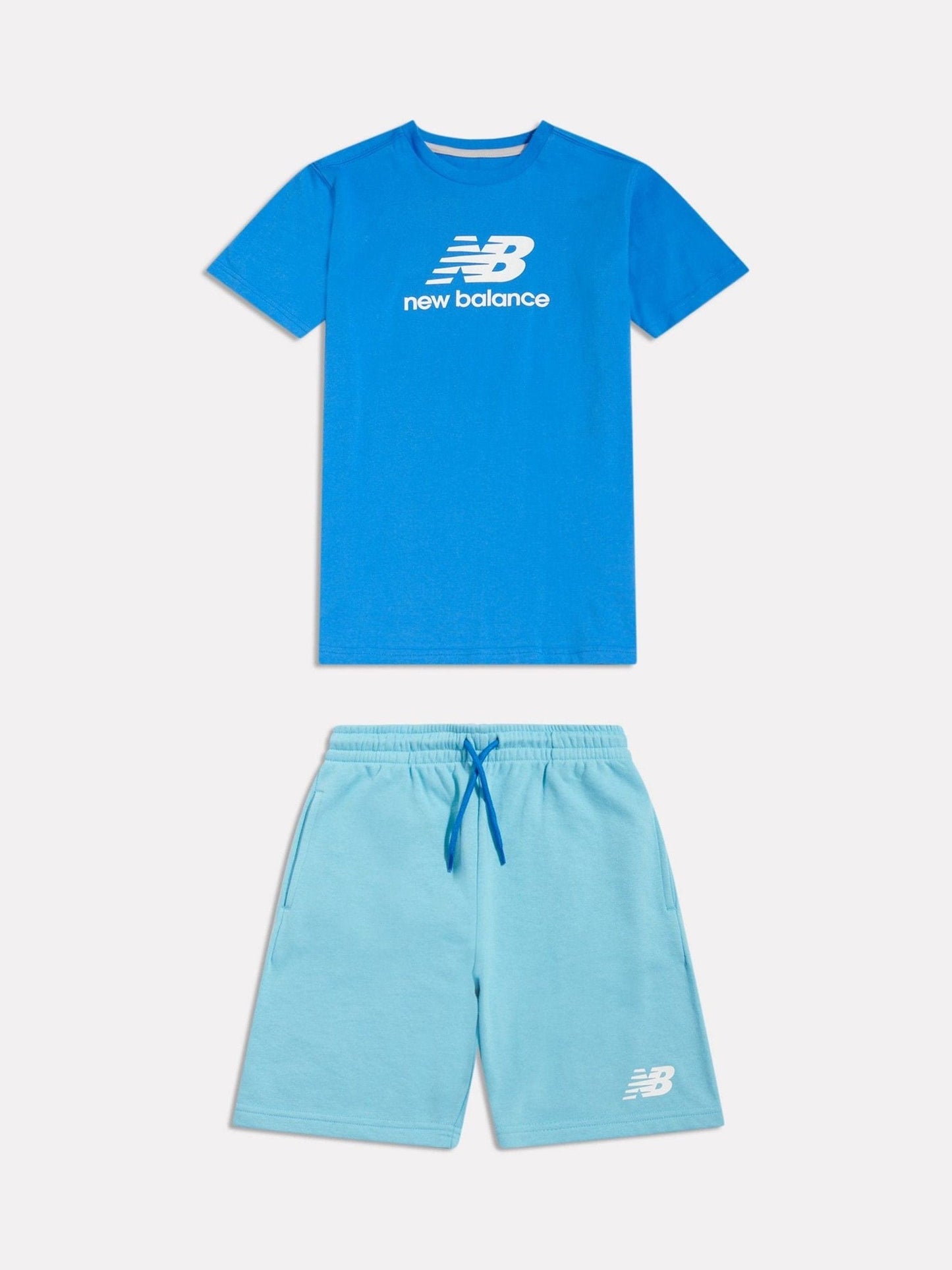 Dsiney Kidz - New Balance Light Blue Stacked Logo T-Shirt & Shorts Set image 1