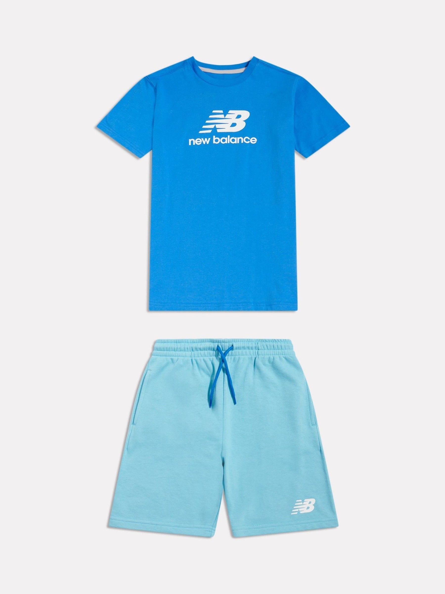 Dsiney Kidz - New Balance Light Blue Stacked Logo T-Shirt & Shorts Set image 1