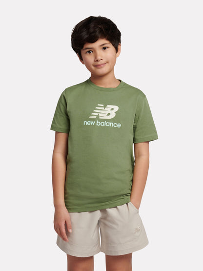 Dsiney Kidz - New Balance Green Jersey Stacked Logo T-Shirt image 1
