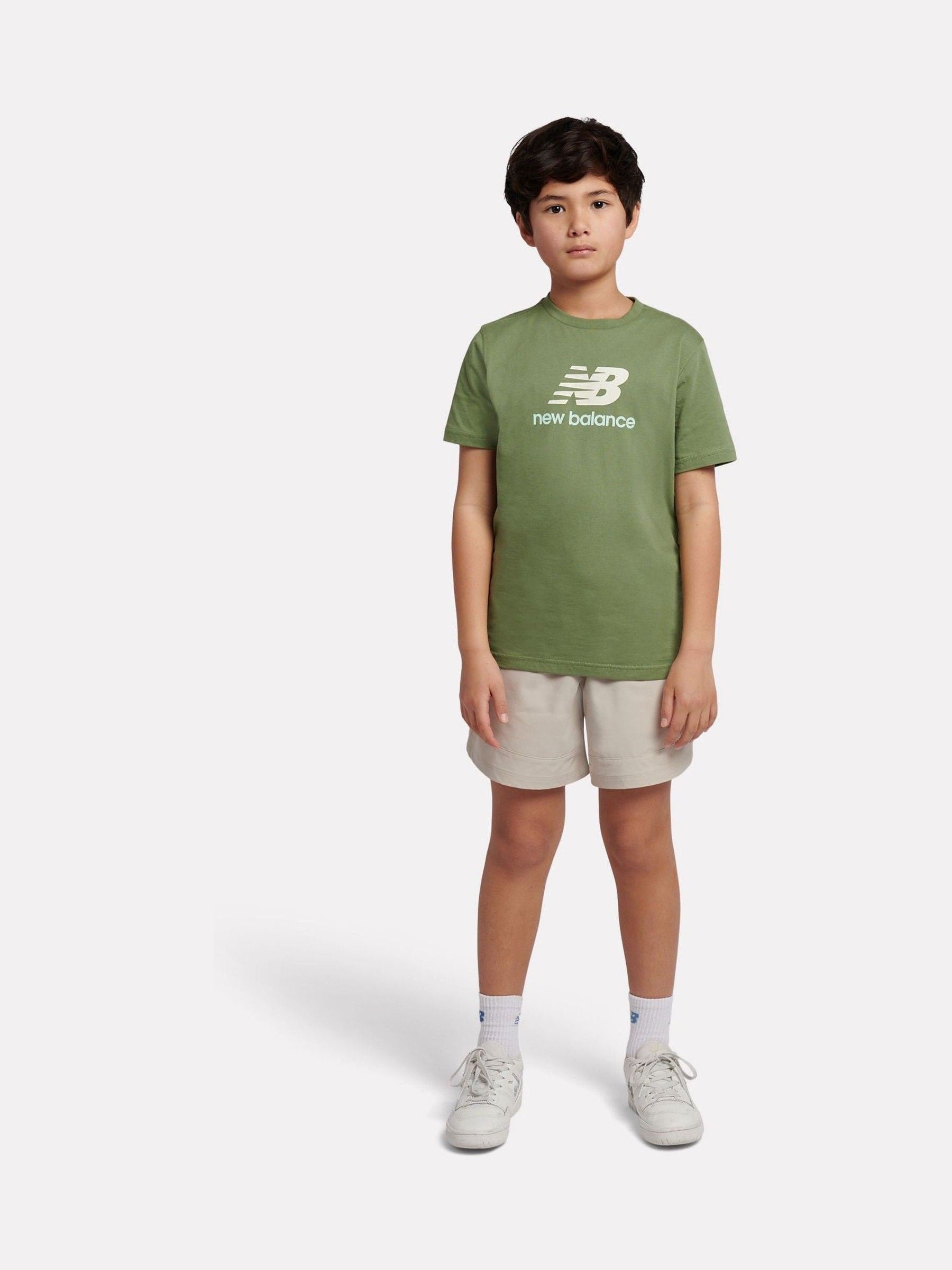Dsiney Kidz - New Balance Green Jersey Stacked Logo T-Shirt image 5