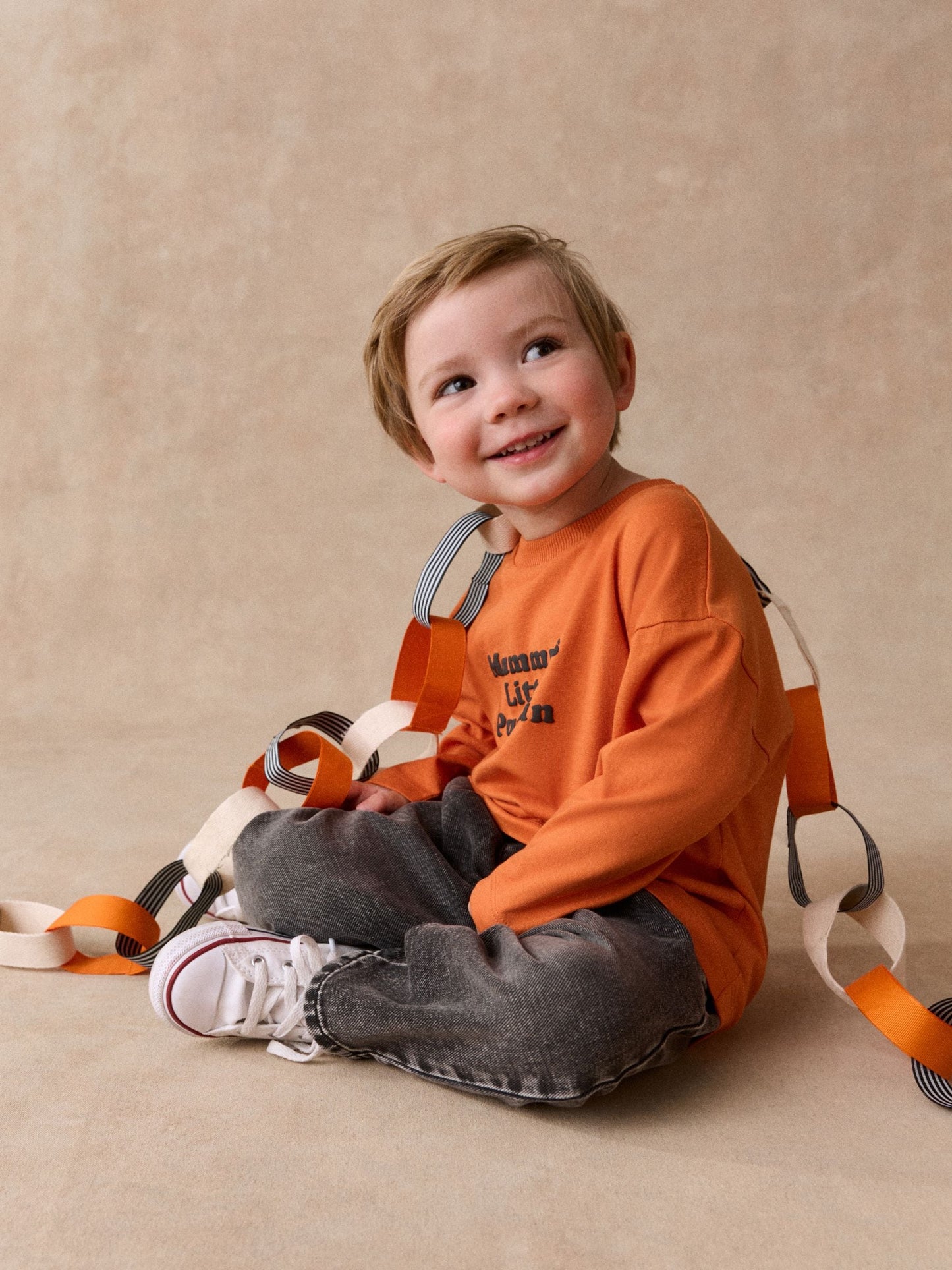 Dsiney Kidz - Orange Halloween Mummy's Little Pumpkin Slogan Long Sleeve Back Graphic T-Shirt (3mths-7yrs) image 4