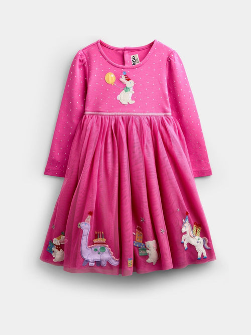 JoJo Maman Bébé Bright Pink Dress image 1