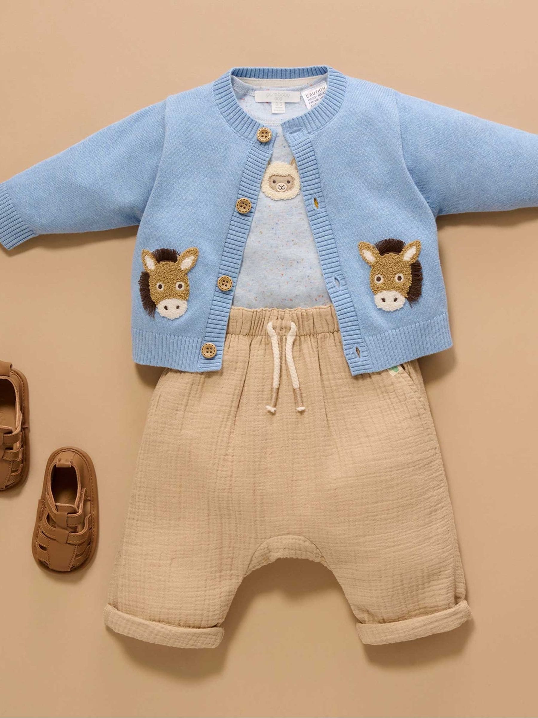 Purebaby Natural Slouchy Crinkle Cotton Joggers image 2