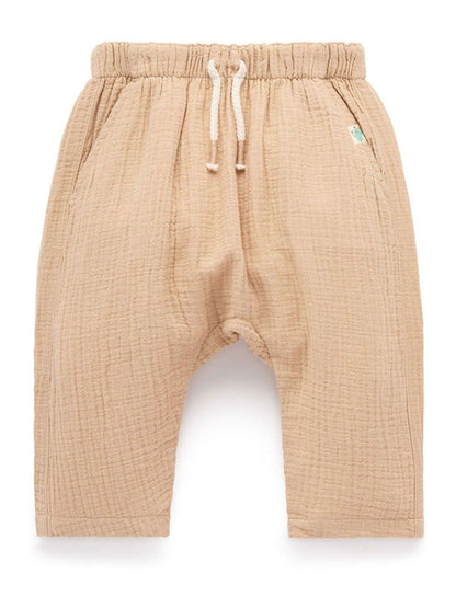 Purebaby Natural Slouchy Crinkle Cotton Joggers image 3