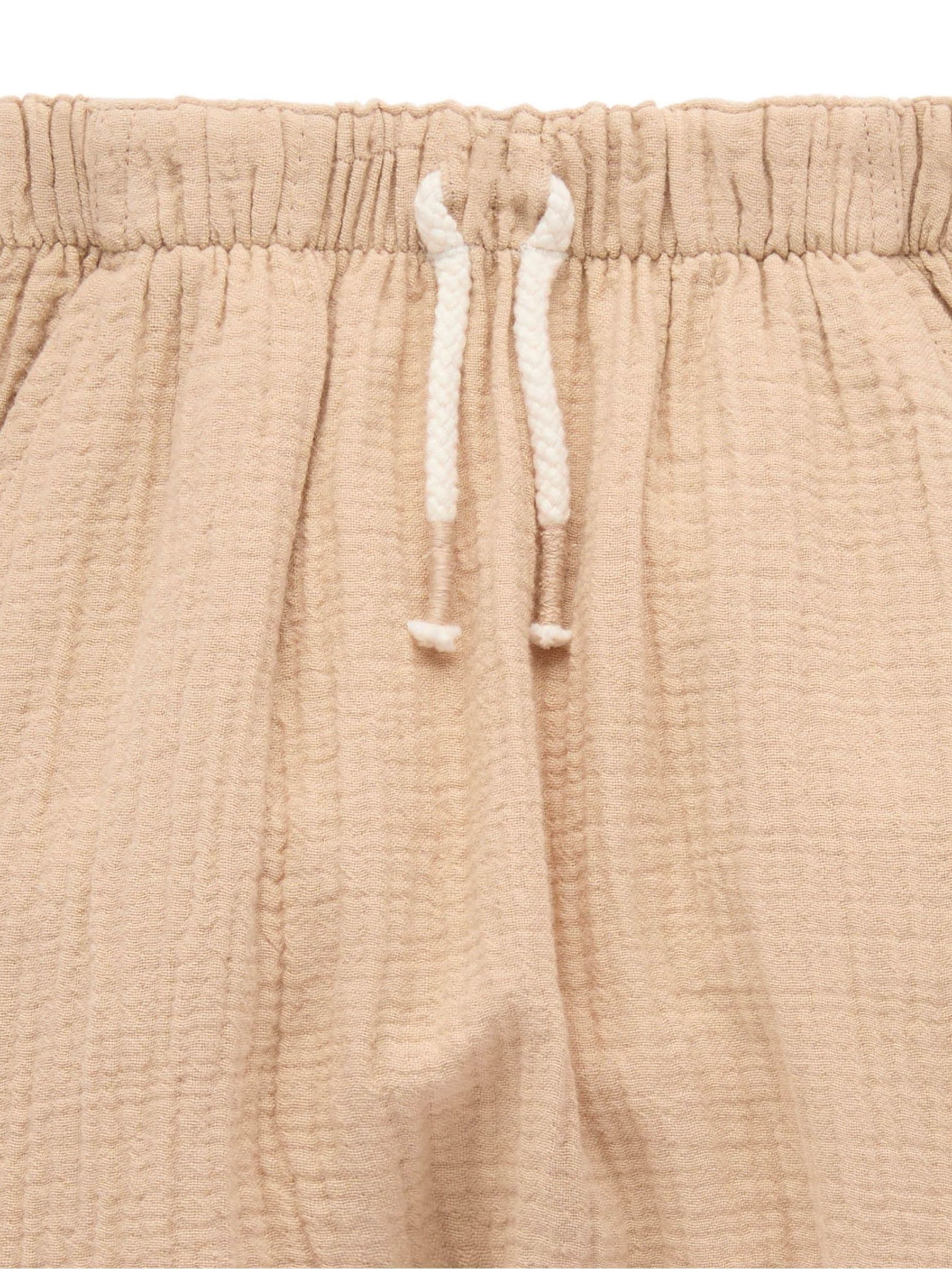 Purebaby Natural Slouchy Crinkle Cotton Joggers image 5