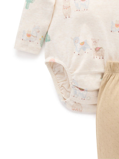 Purebaby Beige Bodysuit & Leggings Set 3 Piece image 5