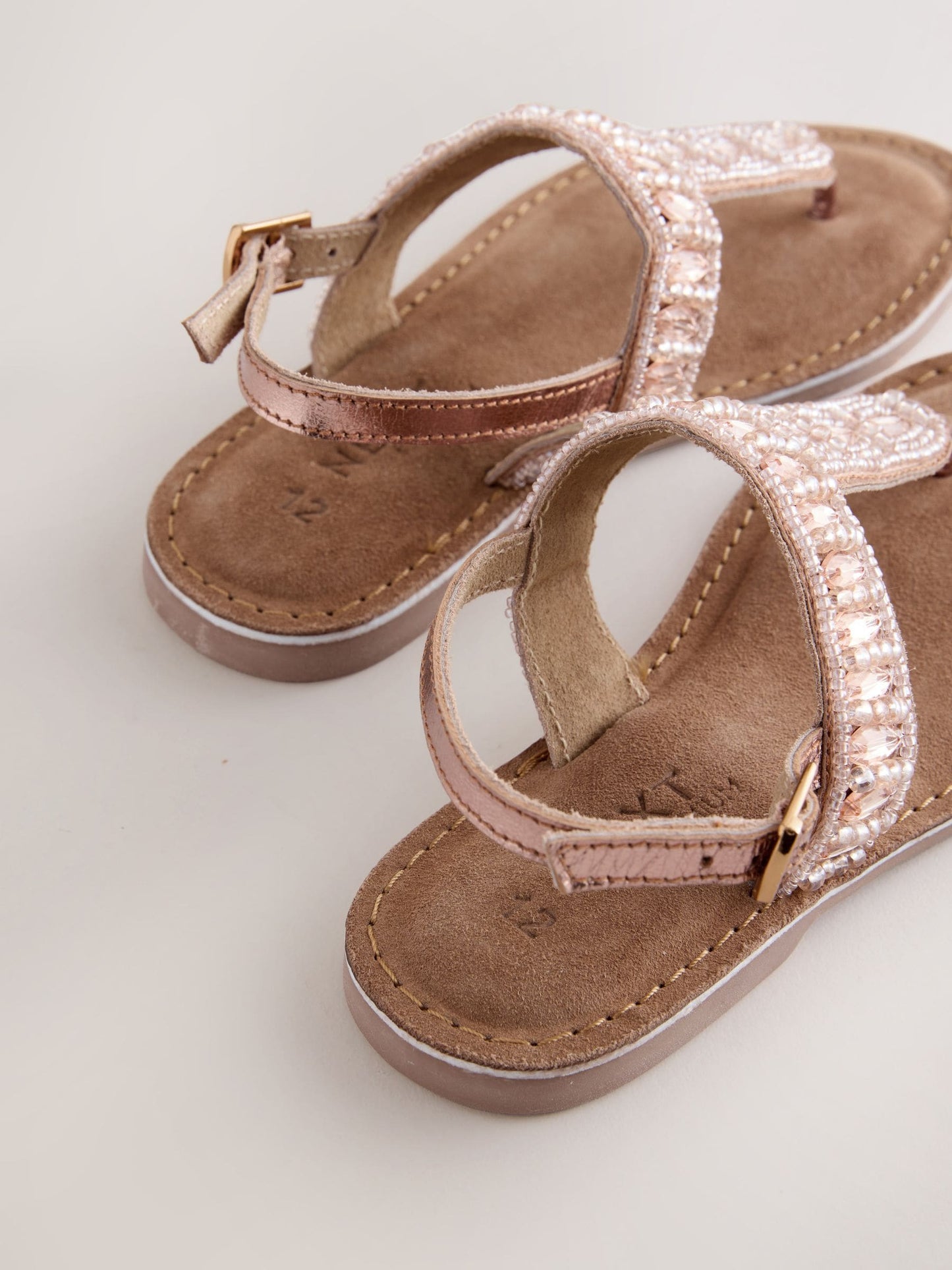 Rose Gold Toe Thong Embellished Sandals image 3