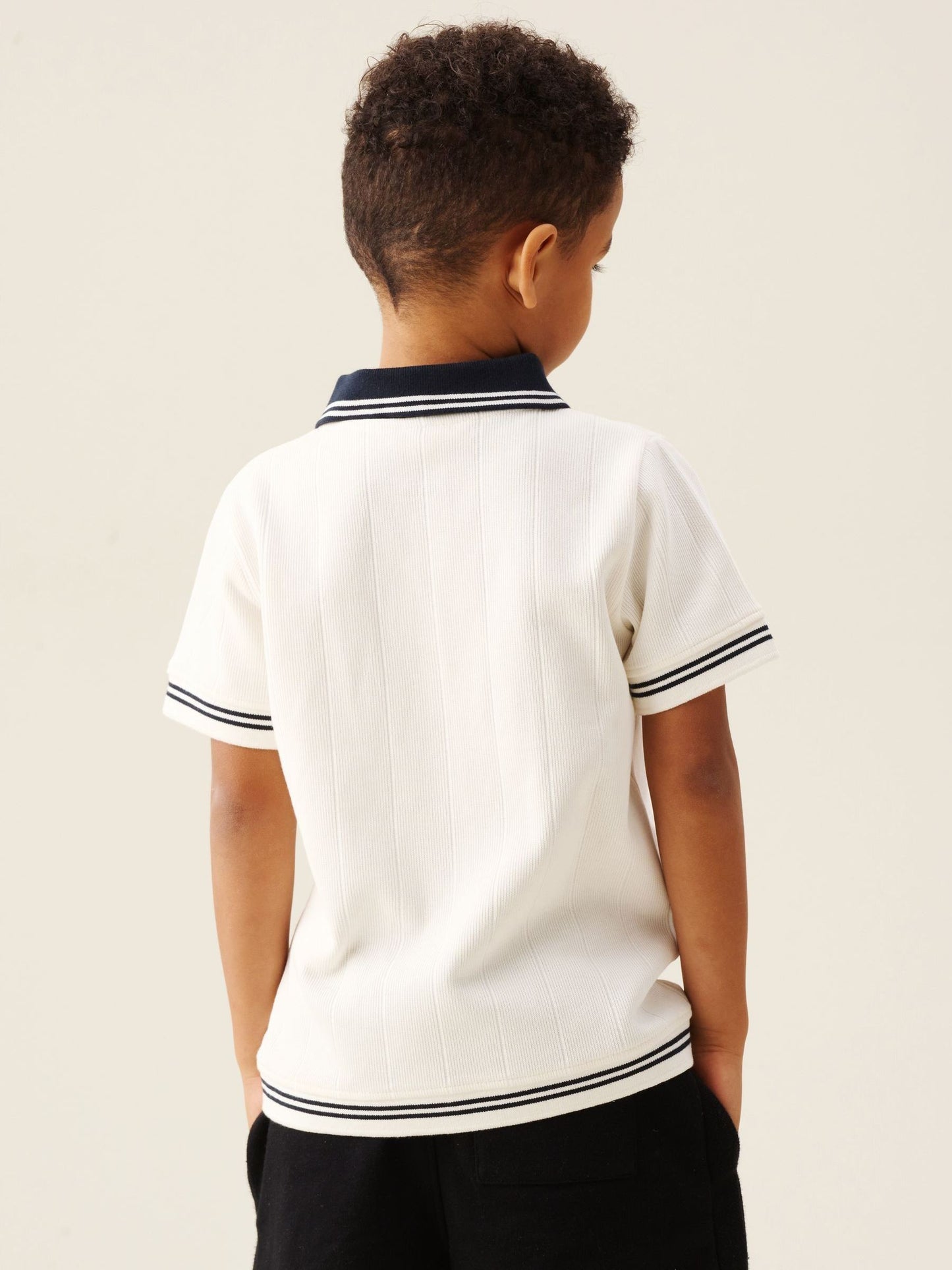 Dsiney Kidz - Angel & Rocket Cream Oakley Rib Contrast Polo Shirt image 2