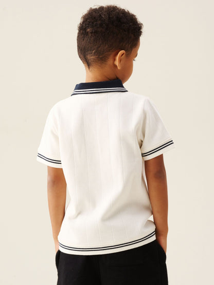 Dsiney Kidz - Angel & Rocket Cream Oakley Rib Contrast Polo Shirt image 2