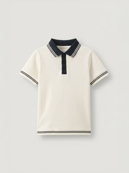 Dsiney Kidz - Angel & Rocket Cream Oakley Rib Contrast Polo Shirt image 4