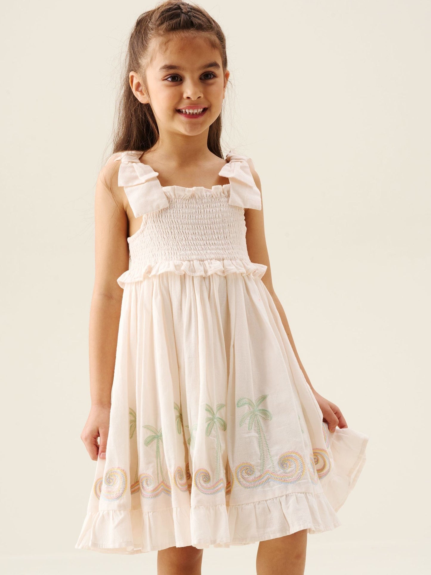 Angel & Rocket Natural Palma Embroidered Hem Sun Dress image 4
