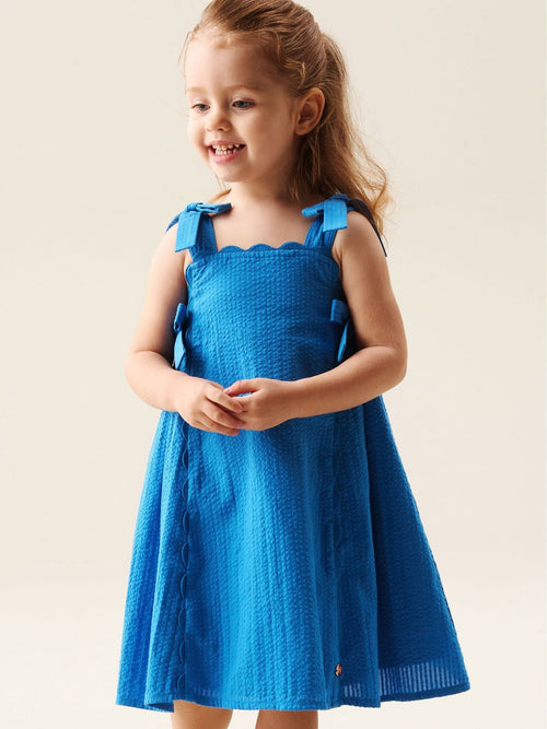 Dsiney Kidz - Angel & Rocket Blue Matilda Scalloped Bow Dress image 1