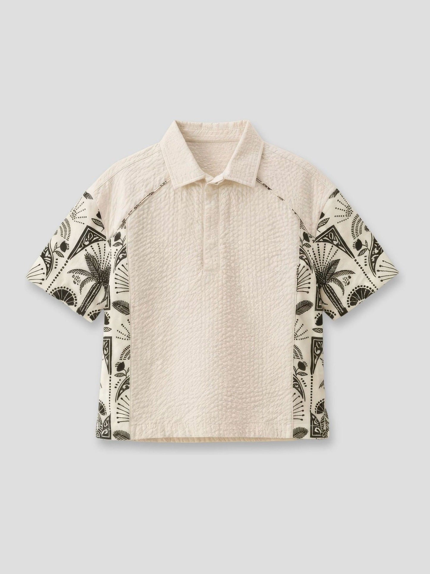Dsiney Kidz - Angel & Rocket Cream Regan Cut And Sew Stripe Palm Shirt image 5