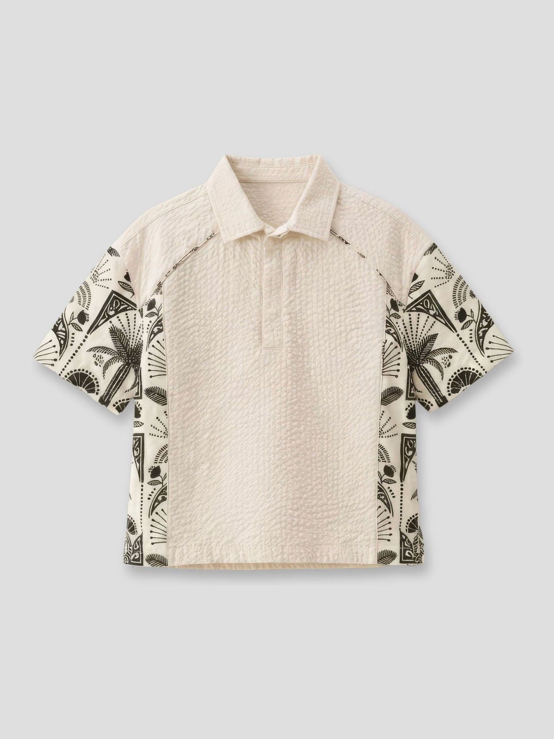 Dsiney Kidz - Angel & Rocket Cream Regan Cut And Sew Stripe Palm Shirt image 5