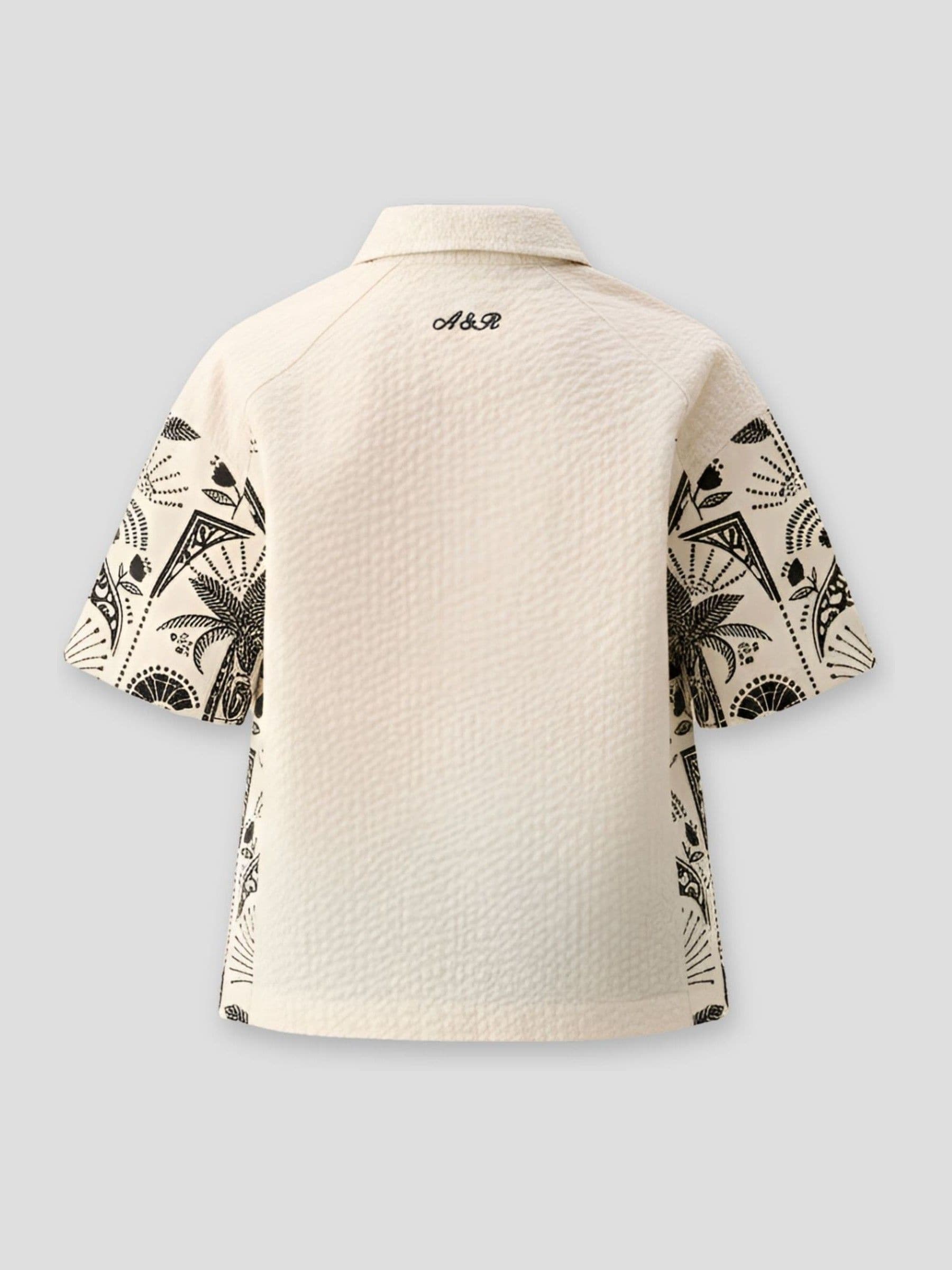 Dsiney Kidz - Angel & Rocket Cream Regan Cut And Sew Stripe Palm Shirt image 6