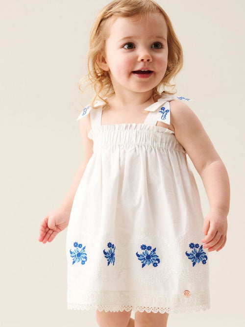 Dsiney Kidz - Angel & Rocket White Alessia Embroidered Scalloped Dress image 1