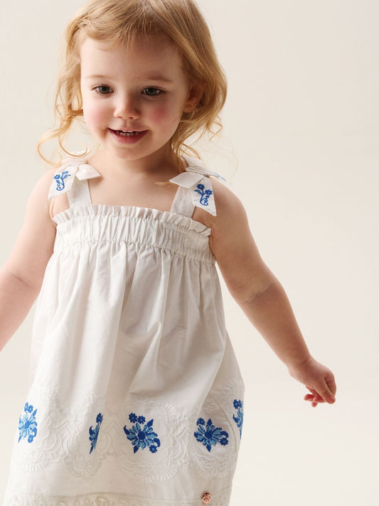 Dsiney Kidz - Angel & Rocket White Alessia Embroidered Scalloped Dress image 2