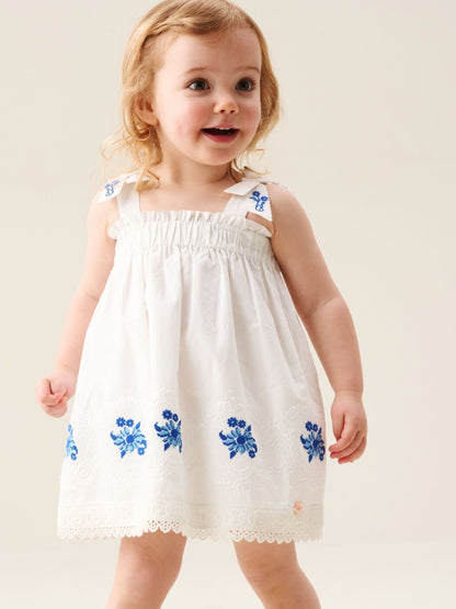 Dsiney Kidz - Angel & Rocket White Alessia Embroidered Scalloped Dress image 3