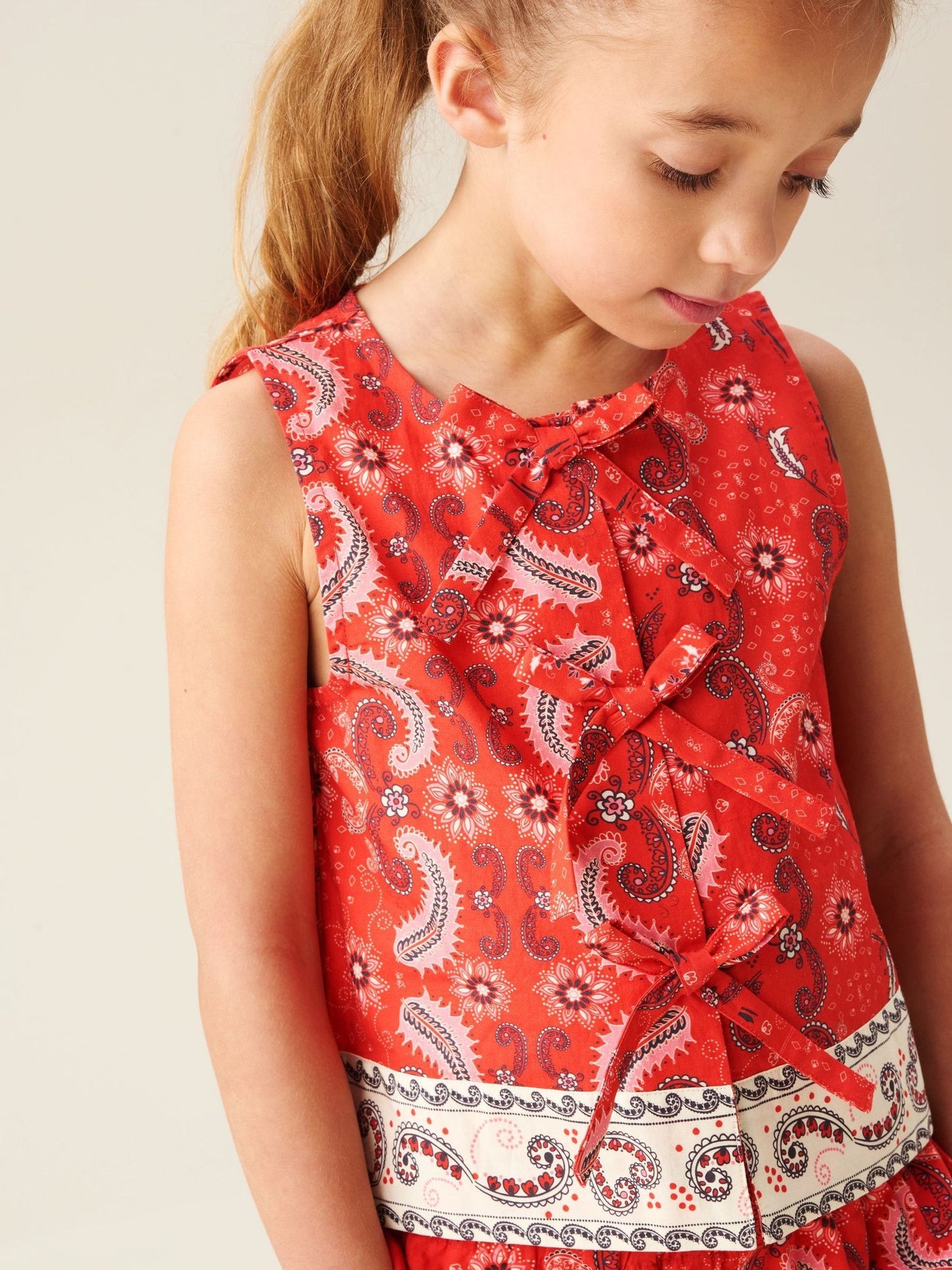 Dsiney Kidz - Angel & Rocket Red Ava Tie Front Bandana Print Top image 5