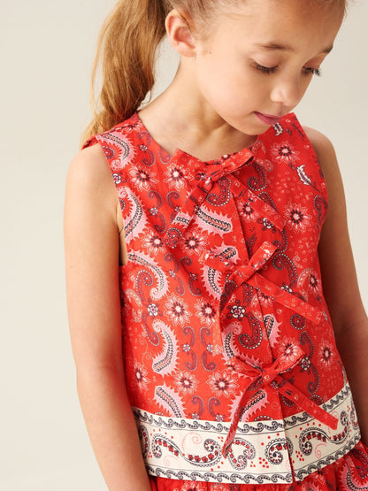 Dsiney Kidz - Angel & Rocket Red Ava Tie Front Bandana Print Top image 5