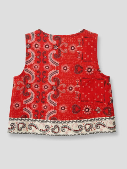 Dsiney Kidz - Angel & Rocket Red Ava Tie Front Bandana Print Top image 8