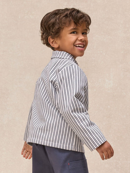 The White Company White Cotton Blend Stripe Shirt, Top & Joggers Set image 4