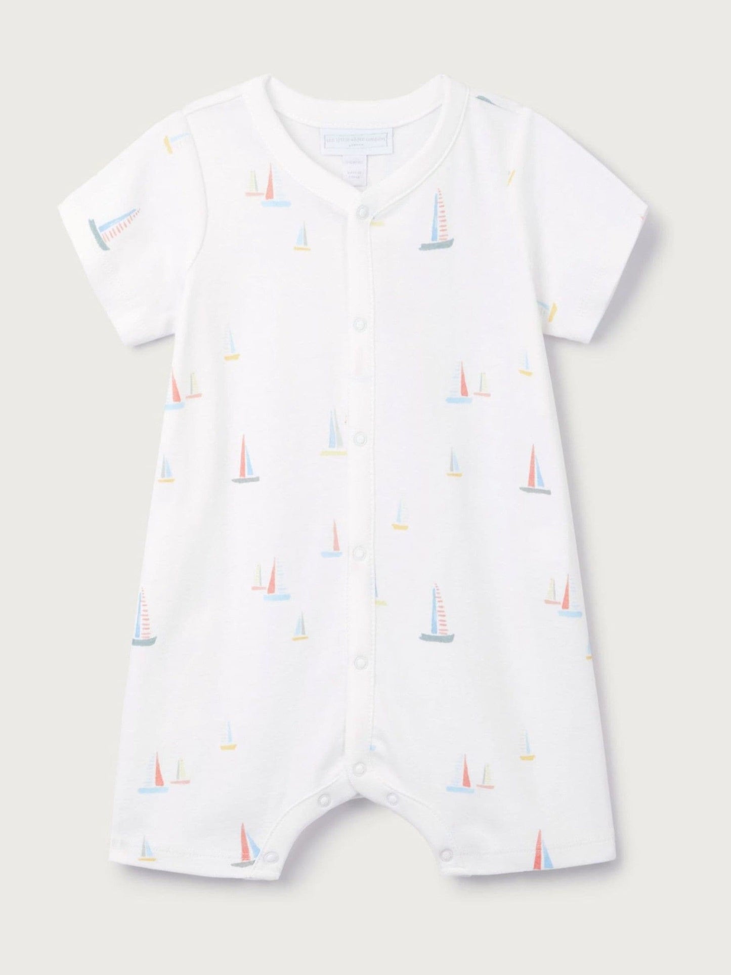 The White Company White Cotton Watercolour Boat Print Shorts image 1