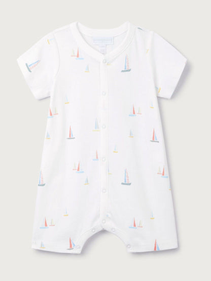 The White Company White Cotton Watercolour Boat Print Shorts image 5