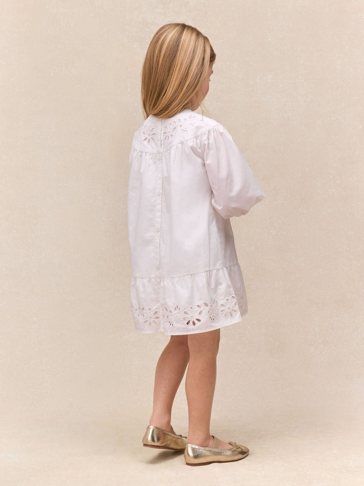 The White Company White Cotton Embroidered Boho Dress image 2