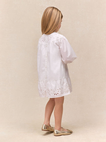 The White Company White Cotton Embroidered Boho Dress image 2
