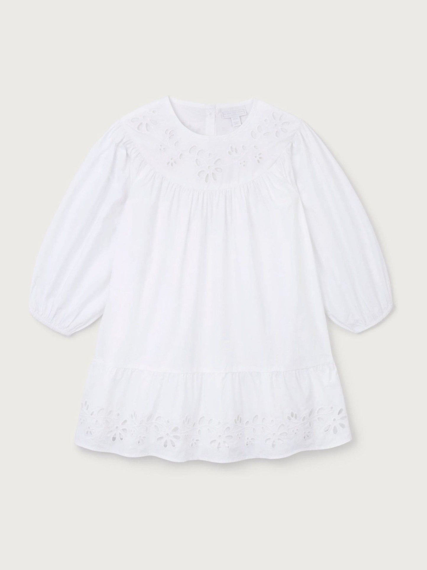 The White Company White Cotton Embroidered Boho Dress image 5