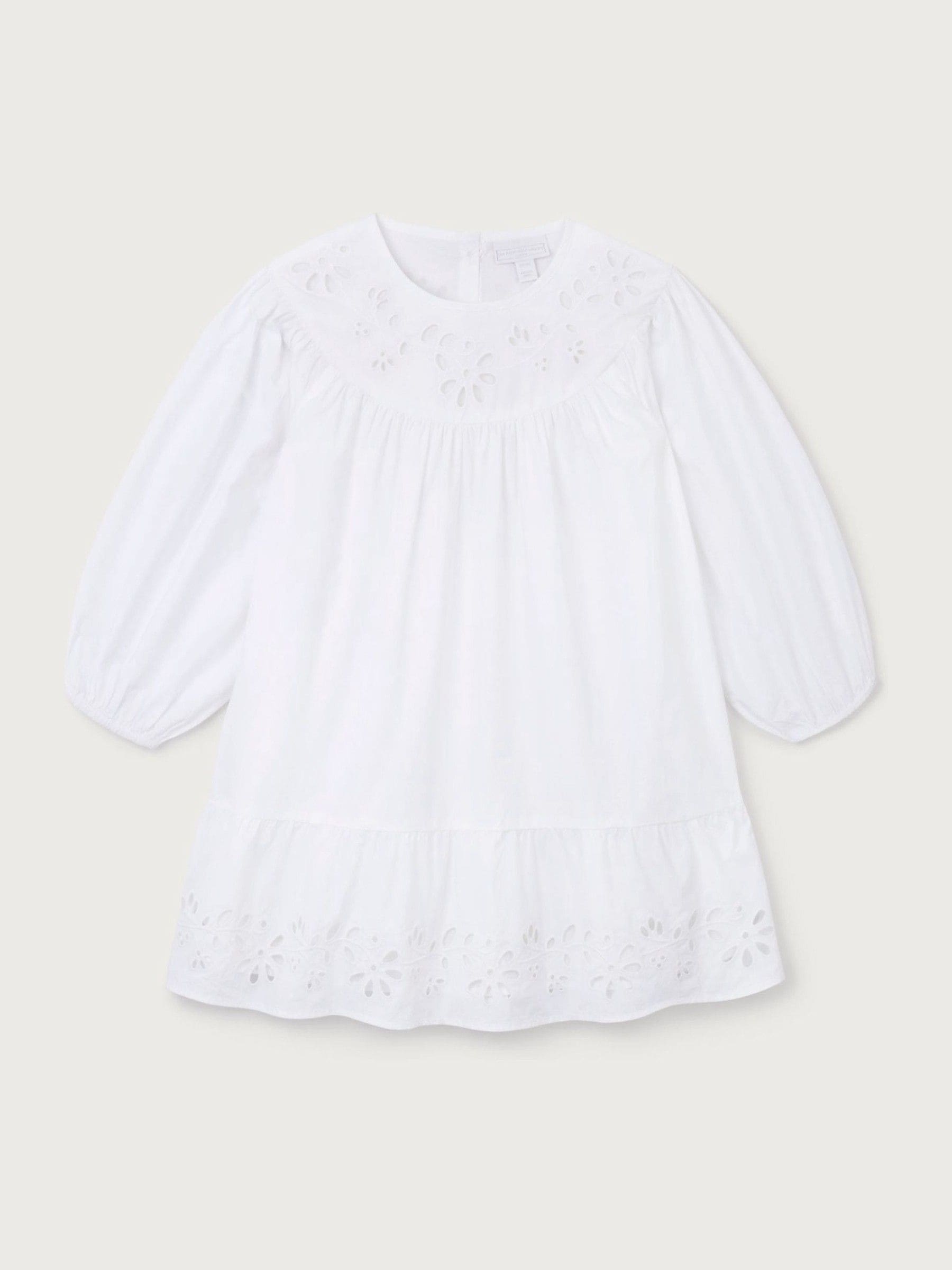 The White Company White Cotton Embroidered Boho Dress image 5