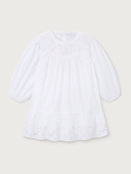 The White Company White Cotton Embroidered Boho Dress image 5