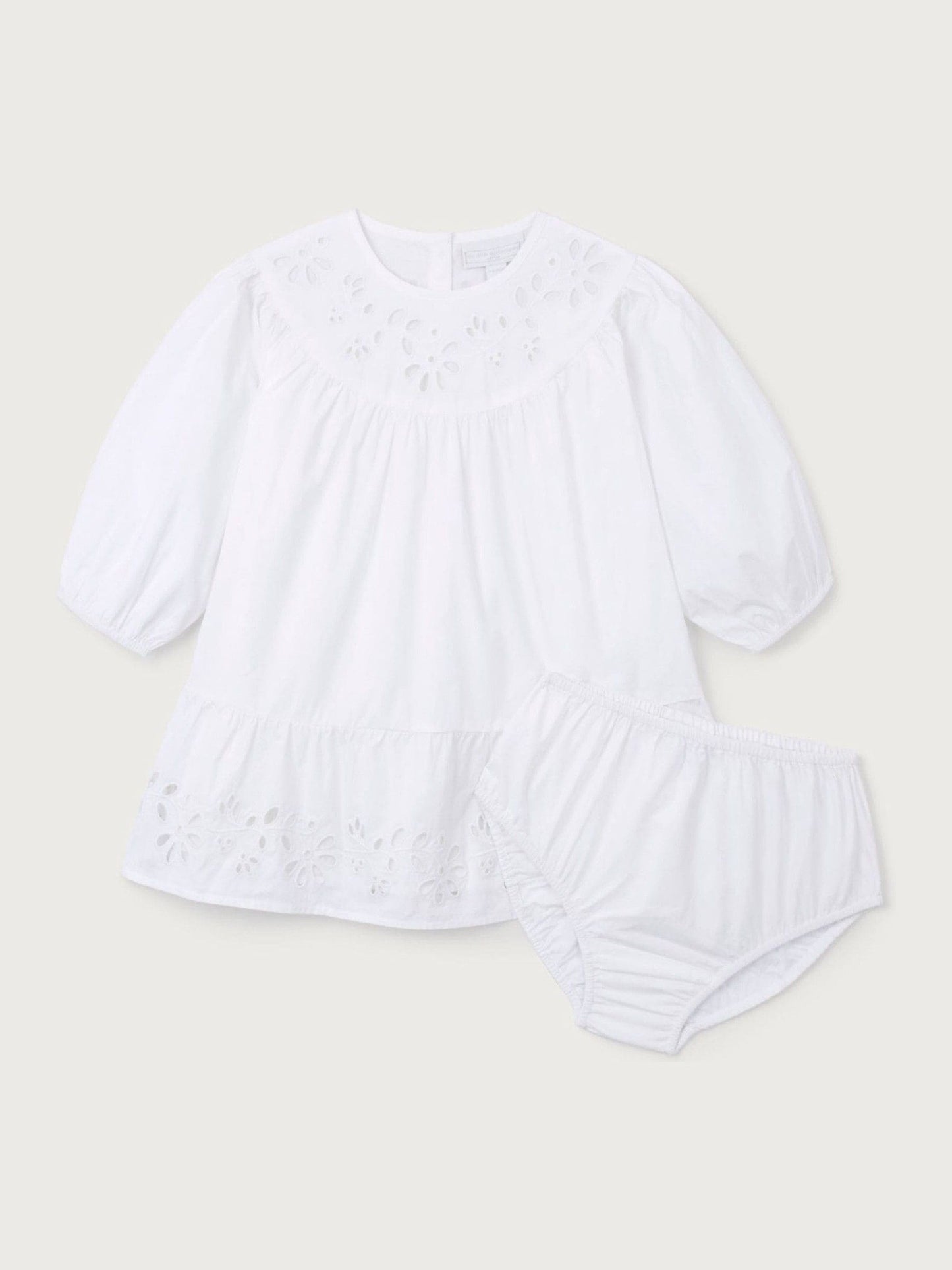 The White Company White Cotton Embroidered Boho Dress image 6