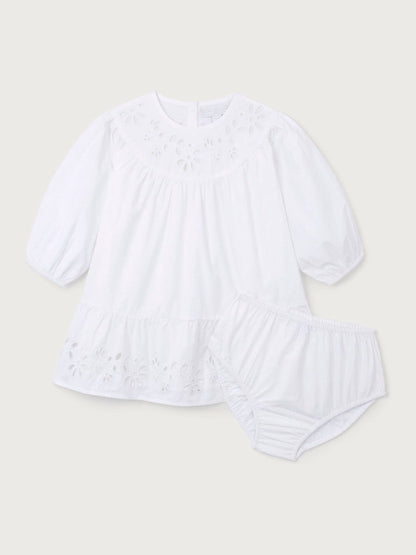 The White Company White Cotton Embroidered Boho Dress image 6