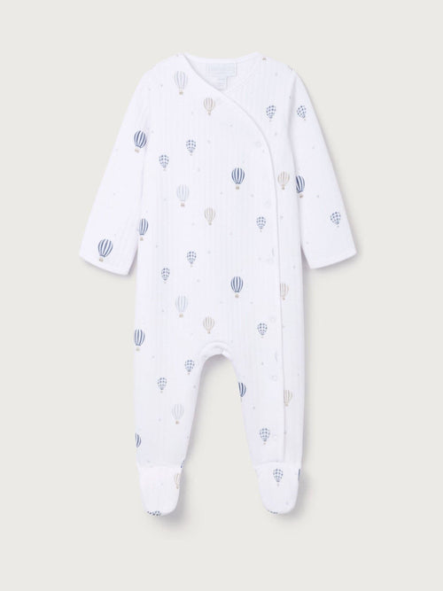 The White Company White Cotton Hot Air Balloon Embroidered Sleepsuit image 1