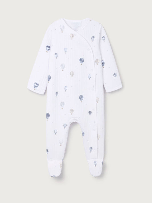 The White Company White Cotton Hot Air Balloon Embroidered Sleepsuit image 1