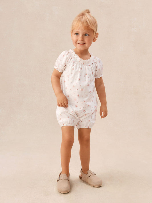 The White Company White Baby Cotton Delphie Floral Romper image 2
