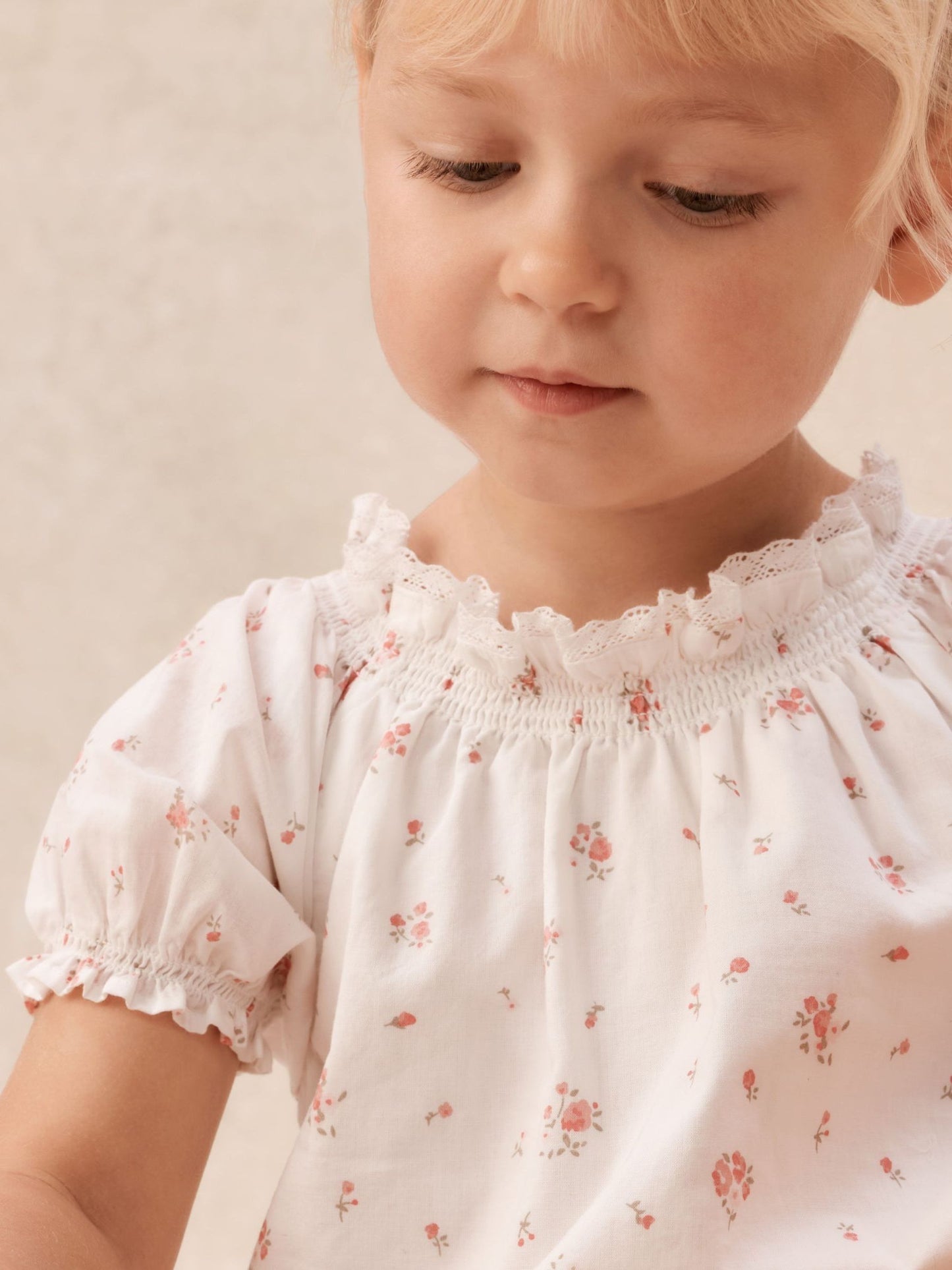 The White Company White Baby Cotton Delphie Floral Romper image 3