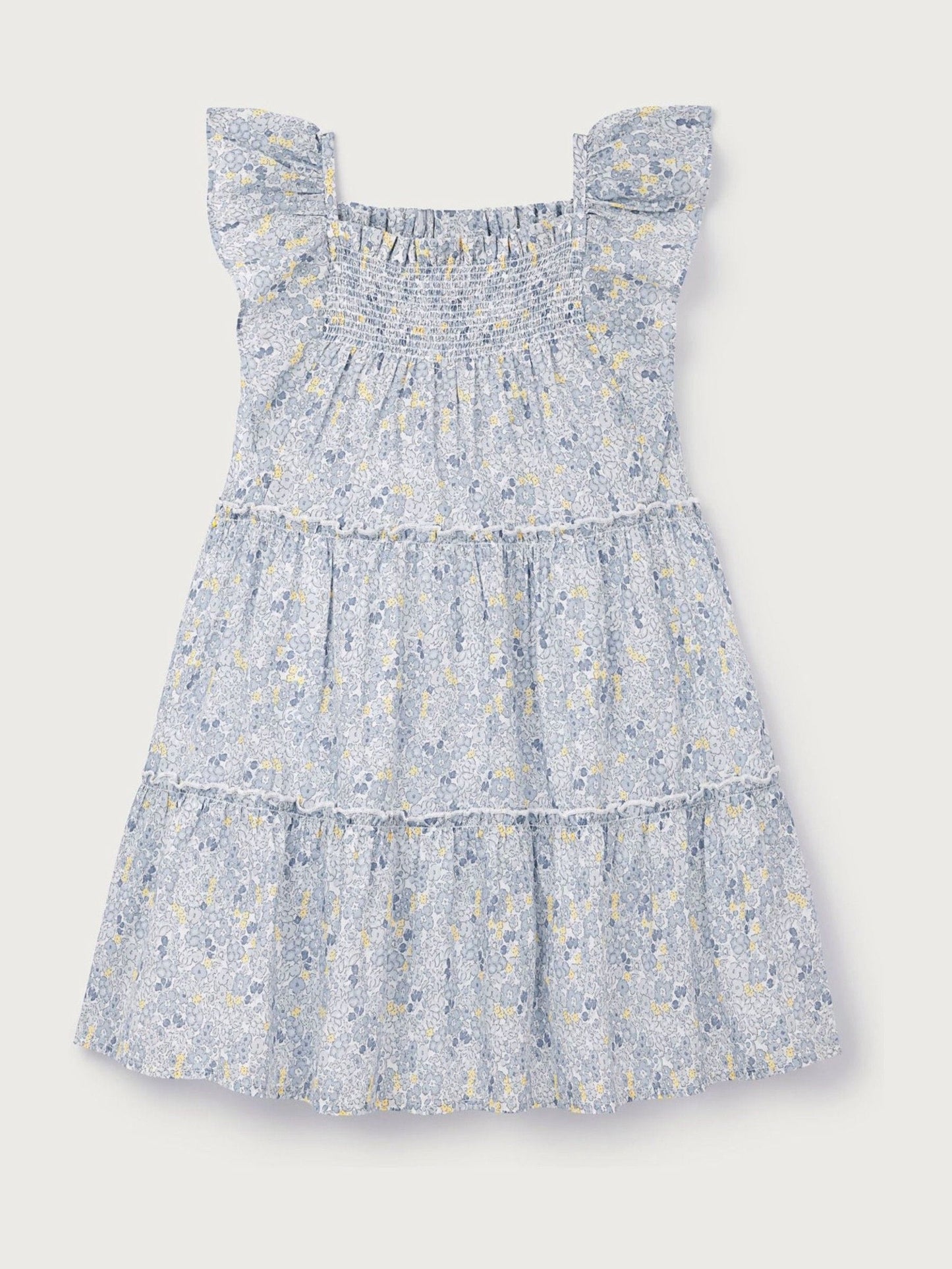 Dsiney Kidz - The White Company Blue Cotton Petunia Floral Tiered Dress image 5