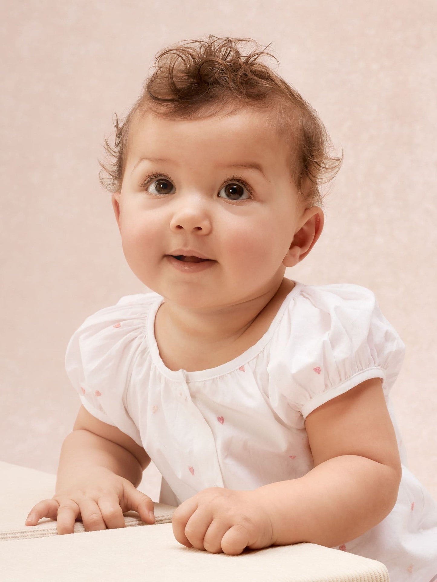The White Company White Cotton Heart Embroidered Rompersuit image 3