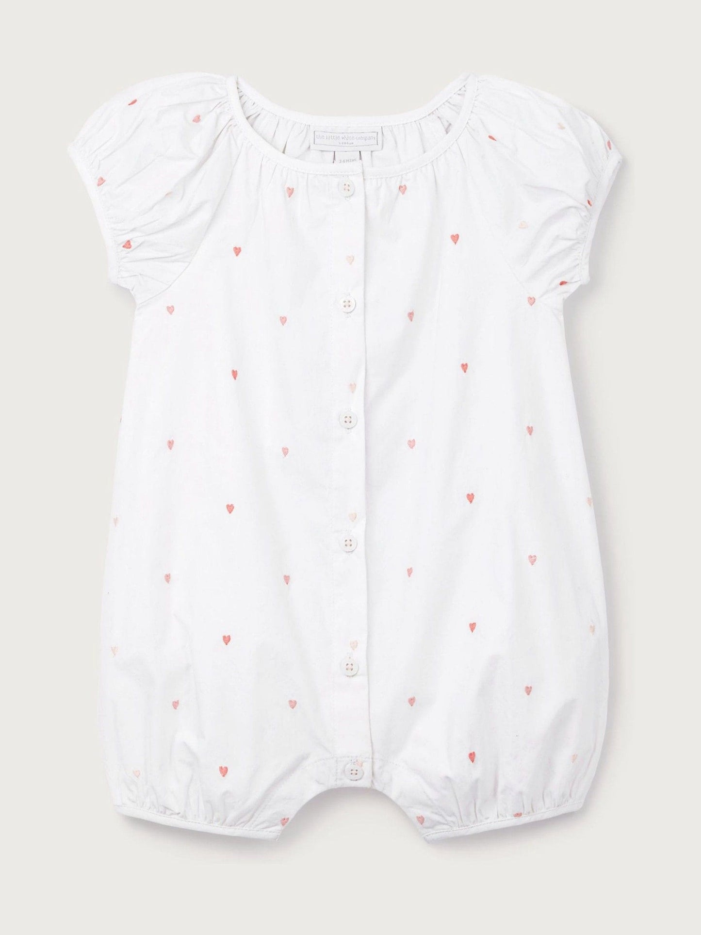 The White Company White Cotton Heart Embroidered Rompersuit image 5